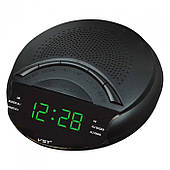 Годинник настільний мережевий VST-903-4 з функцією радіо FM Зелений підсвітка
