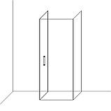 Душова кабіна розпашна DUSEL A-518 B 80х100х195 см пристінна чорний профіль прозоре скло 6мм, фото 3