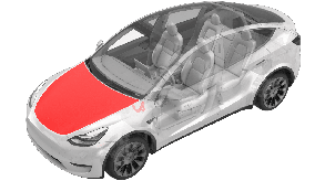 Капот в заводській ґрунтовці (TSLGAME) (Вища якість) Tesla Model Y (1493370-E0-A), фото 4