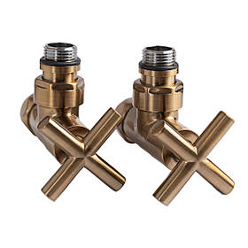Кран кутовий для рушникосушки Raftec Premium 1/2"х1/2" бронза