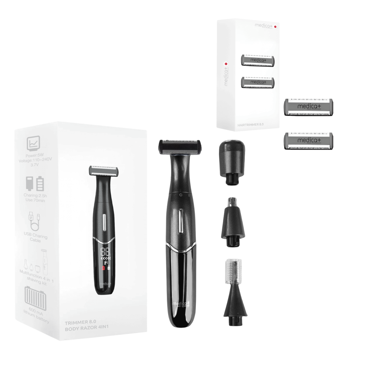 Тример Електростанок 4в1 Medica+ Trimmer 8.0 + Насадки (2 шт.)