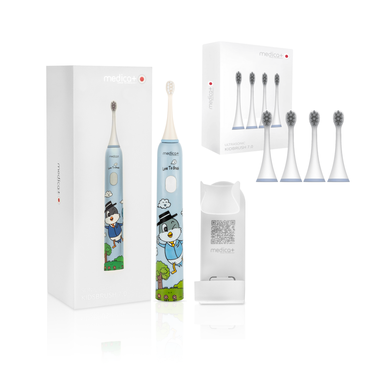 Звукова зубна щітка Medica+ KidsBrush 7.0 Blue + Насадки (4 шт.)