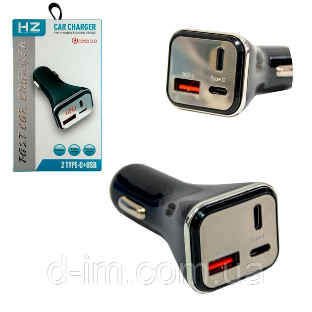 Адаптер в прикурювач Type c та USB HZ HC13