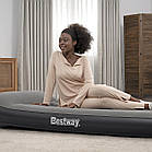 Односпальний надувний велюровий матрац 188х99х30 см з вбудованим USB насосом Bestway 671BQ, фото 5