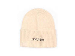 Шапка р.48-50 Молочний Вязана Good Day (848) 9185 ТМ GLORY KIDS