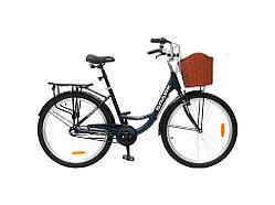 Велосипед 26 PLANER-3 VENERA 17 (темно-синій) арт.203637 жв з корзиною ТМ SPARK
