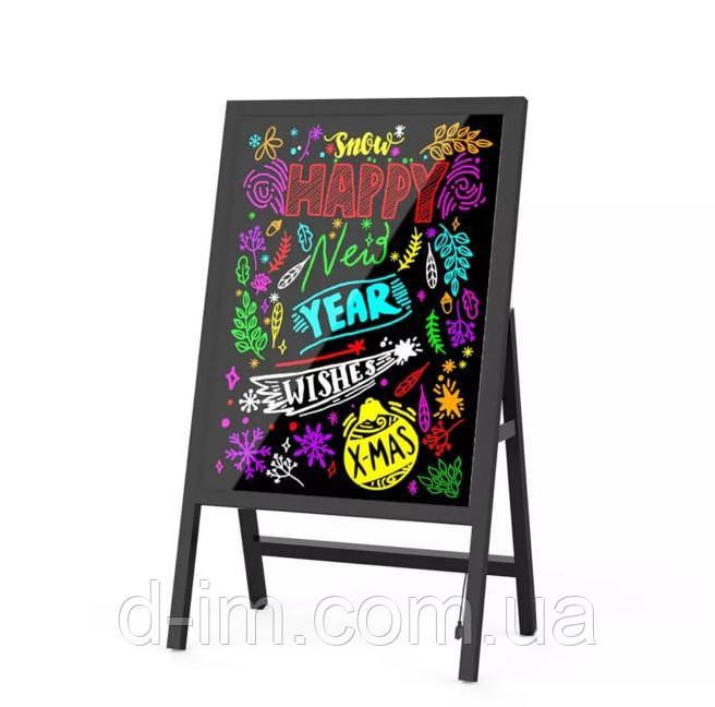 FLUORECENT BOARD WITH STAND 50*70 Дошка для малювання на стійці з фломастером і серветкою
