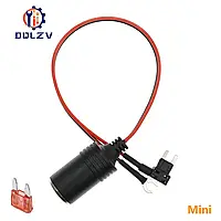 Кабель-адаптер с разветвителем предохранителя Mini с гнездом прикуривателя для видеорегистраторов [Mini]