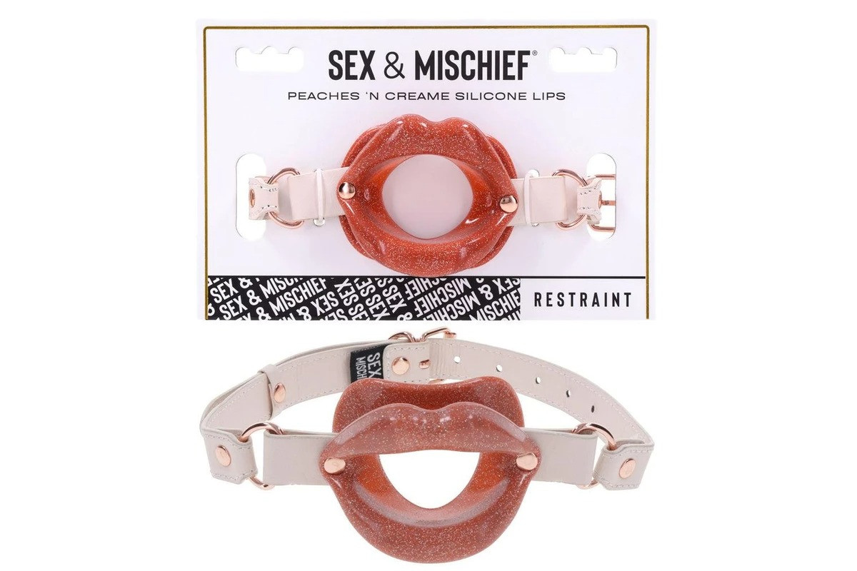 Кляп-губи розширювач для рота Sex & Mischief кремовий Кітті, фото 1