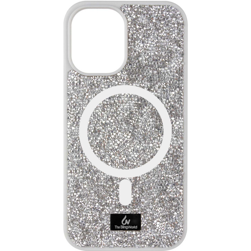 TPU чохол Bling World Rock Diamond with MagSafe для Apple iPhone 11 (6.1") Silver