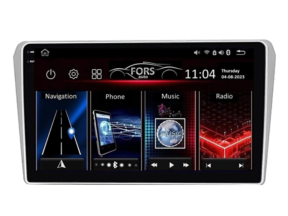 Штатна магнітола FORS.auto FS 4 PRO для Volkswagen Passat B5/B6 (4+64Gb, 9", silver) 2004-2010
