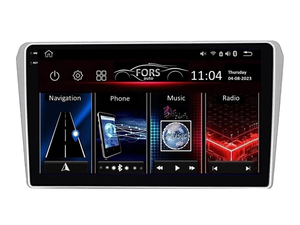 Штатна магнітола FORS.auto FS 4 MAX для Toyota Avensis (4+32Gb, 9", silver) 2002-2008, фото 1