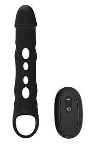 Насадка на пеніс із вібрацією Dream Toys Ramrod та пультом управління, чорна