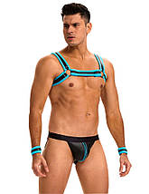 Чоловічий комплект з блискавкою на трусах та відкритим доступом Star Night з портупеєю та наручниками, XL, фото 3