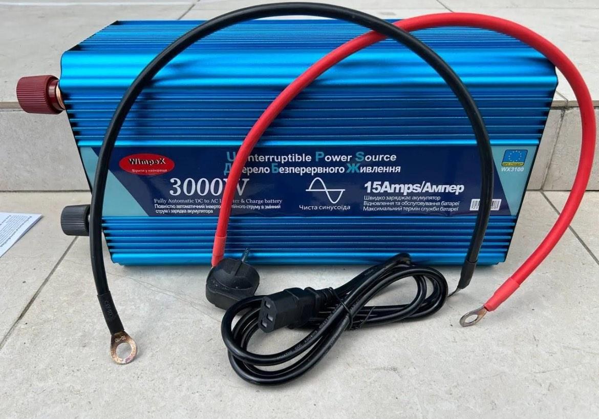 Інвертор перетворювач напруги Wimpex автомобільний інвертор WX-3100 3000W 12/220V чиста синусоїда