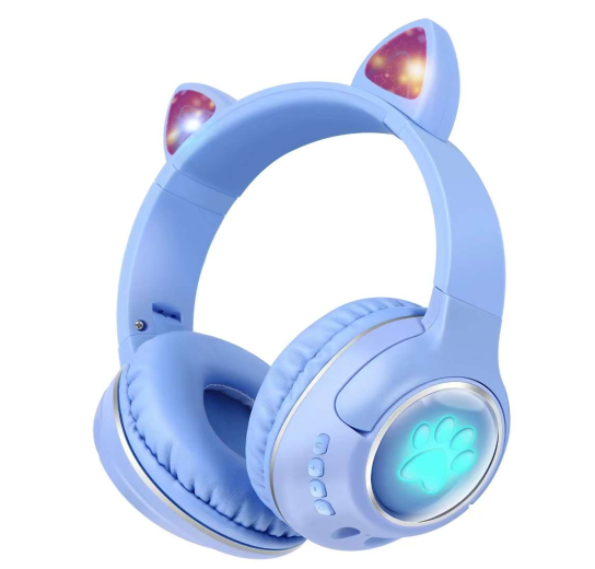 Бездротові навушники, що світяться з котячими вушками та лапками "Cat"