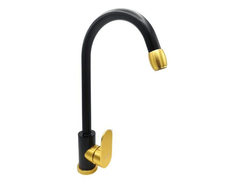Змішувач для кухонної мийки Millz чорний з золотом MRS-AL-A-22(Black&Gold)