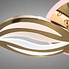 Світлодіодна люстра 70 Вт колір золотий з підсвічуванням основи та пультом д/к D-9103/3G LED 3color dimmer, фото 3