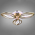 Світлодіодна люстра 70 Вт колір золотий з підсвічуванням основи та пультом д/к D-9103/3G LED 3color dimmer, фото 5