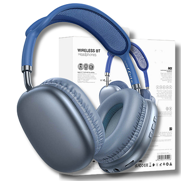 Бездротові bluetooth навушники на голову накладні з підтримкою карти пам'яті сині блютуз мікрофон Borofone