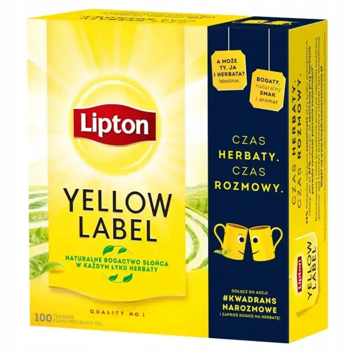 Чай Lipton Yellow Label 100 пакетиків чорний без добавок і ароматизаторів