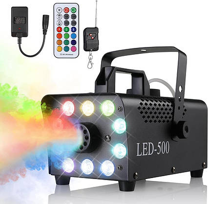 Генератор диму 500W Дим машина з 10 RGB LED і бездротовим дистанційним керуванням, Amazon, Німеччина, фото 1