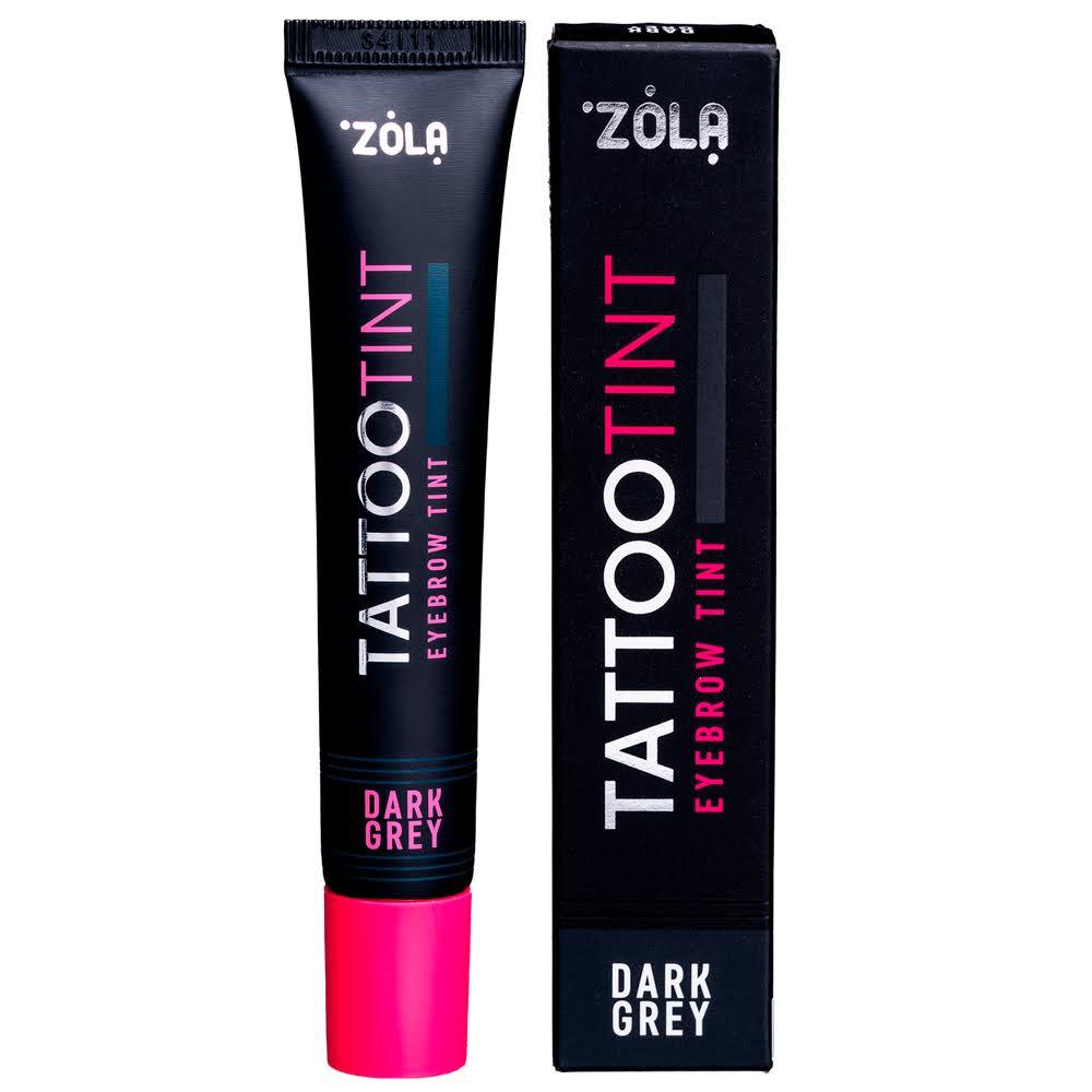 Фарба для брів Zola Tatoo Tint (15мл) - Dark grey (темно-серый) для фарбування вій та брів, фото 1