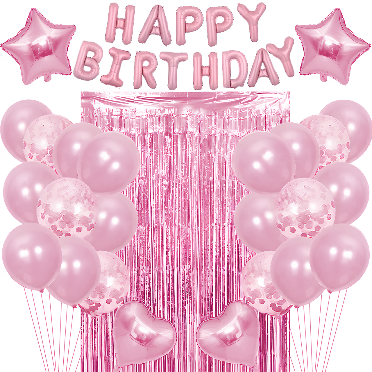 Набір із кульок зі шторкою ВОДОПАД | Рожевий