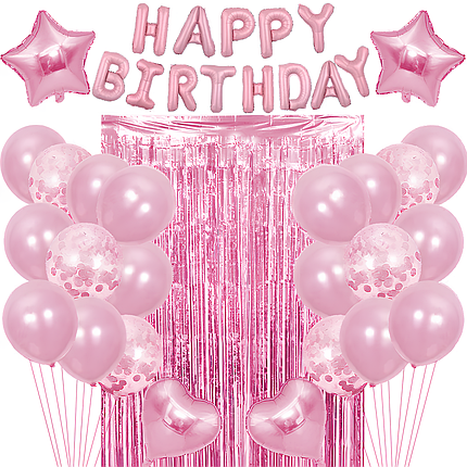 Набір із кульок зі шторкою ВОДОПАД | Рожевий, фото 1