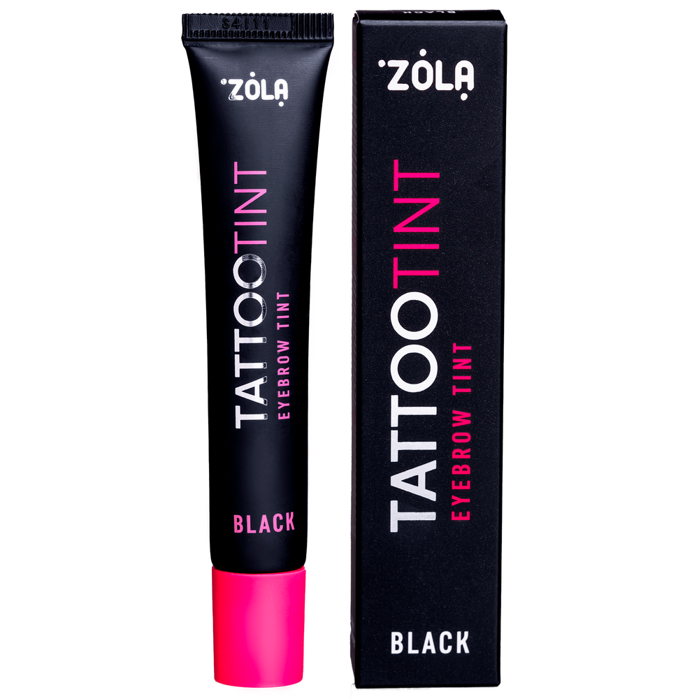Фарба для брів Zola Tatoo Tint (15мл) - Black (черный) для фарбування вій та брів, фото 1