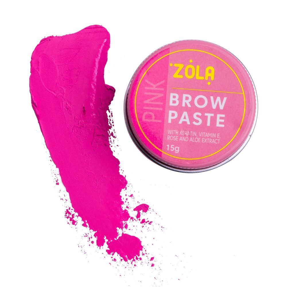 Контурна паста Zola Pink Brow Paste (15г, рожева) для розмітки брів, фото 1