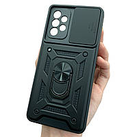 Чохол для Samsung Galaxy A72 (A725F) протиударний чорний зі шторкою для камери