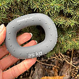 Еспандер кистьовий PowerPlay PP-4337, силіконовий, 25 кг, Сірий - для зміцнення хвата і передпліччя, фото 3