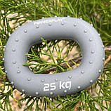 Еспандер кистьовий PowerPlay PP-4337, силіконовий, 25 кг, Сірий - для зміцнення хвата і передпліччя, фото 4