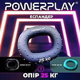 Еспандер кистьовий PowerPlay PP-4337, силіконовий, 25 кг, Сірий - для зміцнення хвата і передпліччя, фото 7
