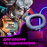 Еспандер кистьовий PowerPlay PP-4337, силіконовий, 25 кг, Сірий - для зміцнення хвата і передпліччя, фото 10