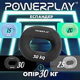 Еспандер кистьовий PowerPlay PP-4336, силіконовий, 30 кг, Чорний - для зміцнення хвата і передпліччя, фото 10