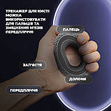 Еспандер кистьовий PowerPlay PP-4333, силіконовий, 25 кг, Сірий - для зміцнення хвата і передпліччя, фото 7