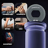 Еспандер кистьовий PowerPlay PP-4333, силіконовий, 25 кг, Сірий - для зміцнення хвата і передпліччя, фото 9