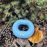 Еспандер кистьовий PowerPlay PP-4336, силіконовий, 15 кг, Синій - для зміцнення хвата і передпліччя, фото 3