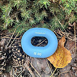 Еспандер кистьовий PowerPlay PP-4336, силіконовий, 15 кг, Синій - для зміцнення хвата і передпліччя, фото 6