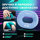 Еспандер кистьовий PowerPlay PP-4336, силіконовий, 15 кг, Синій - для зміцнення хвата і передпліччя, фото 8