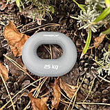 Еспандер кистьовий PowerPlay PP-4336, силіконовий, 25 кг, Сірий - для зміцнення хвата і передпліччя, фото 3