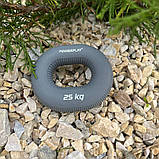 Еспандер кистьовий PowerPlay PP-4336, силіконовий, 25 кг, Сірий - для зміцнення хвата і передпліччя, фото 6