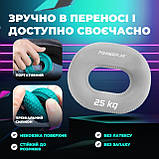 Еспандер кистьовий PowerPlay PP-4336, силіконовий, 25 кг, Сірий - для зміцнення хвата і передпліччя, фото 8