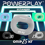 Еспандер кистьовий PowerPlay PP-4336, силіконовий, 25 кг, Сірий - для зміцнення хвата і передпліччя, фото 10