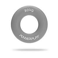 Еспандер кистьовий PowerPlay PP-4324, силіконовий, 30 кг, Сірий - для зміцнення хвата і передпліччя