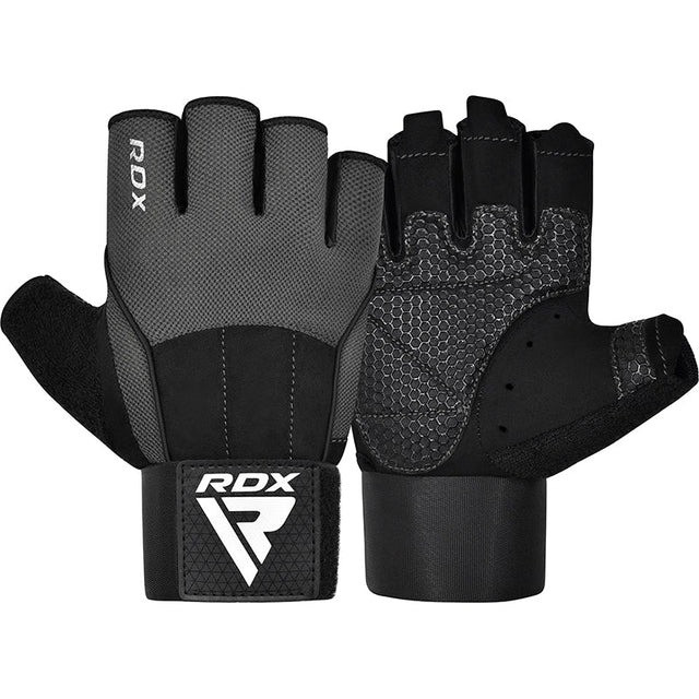 Рукавички для фітнесу RDX W3, чоловічі, M (обхват 18-20 см), спандекс, Сірі - комфорт і захист для тренувань