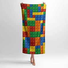 Рушник з принтом «Лего. Патерн. Lego. Pattern»