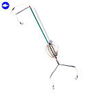 Рибальська снасть «Відведення із коромислом Кавун - long» 20g, 25g, 30g, 35g